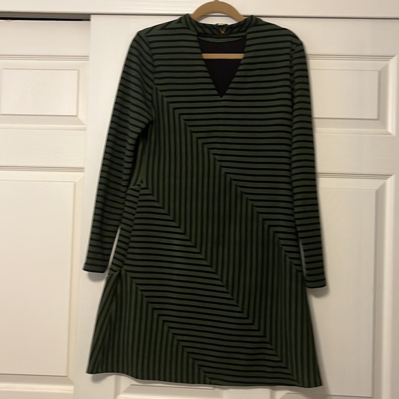 Anthropologie green/black stripe dress - Picture 6 of 7